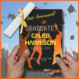 Modern Multicolor Techno Graduation Announcement