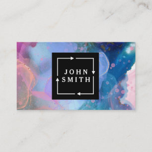 Modern Multicolore Watercolor Cool Abstract  Business Card