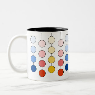 Modern Multicolored Hanging Circles Two-Tone Coffe Coffee Mug