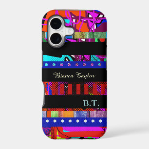 modern multicolored stripes . to add name