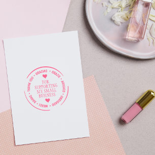 Modern Multilingual Thank You, Small Business Rubber Stamp