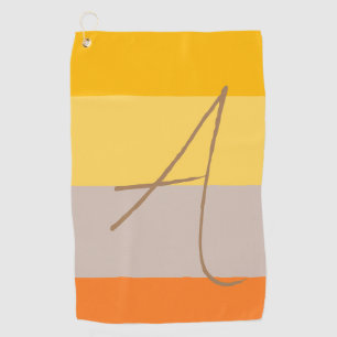 Modern Multiple Pastel Colour Monogram Name Initia Golf Towel