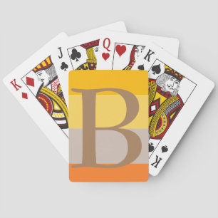 Modern Multiple Pastel Colour Monogram Name Initia Playing Cards