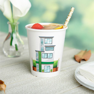 Modern Multistorey House Contemporary Home Paper Cups