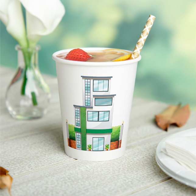 Modern Multistorey House Contemporary Home Paper Cups (Creator Uploaded)