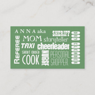 Modern Mum calling card green