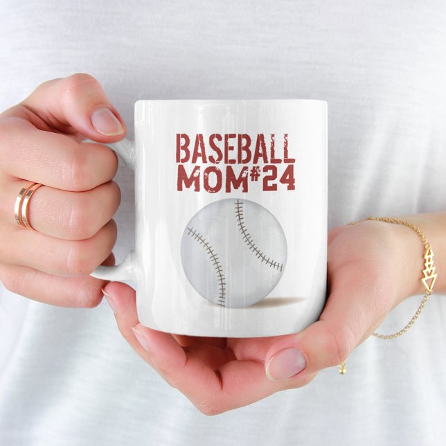 Modern Mum Chic Stylish Baseball Athletes Number Coffee Mug (Creator Uploaded)
