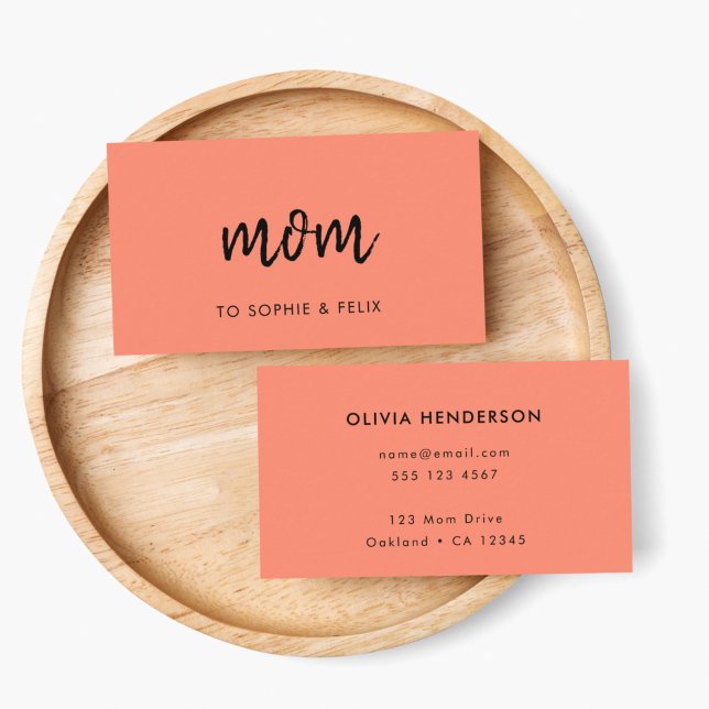 Modern Mum | Coral Pink Mummy Contact Card (Creator Uploaded)