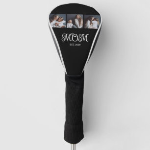 Modern Mum Established Script Black 3 Photo Golf Head Cover