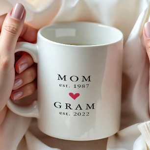 Modern Mum Gram Year Est. Coffee Mug