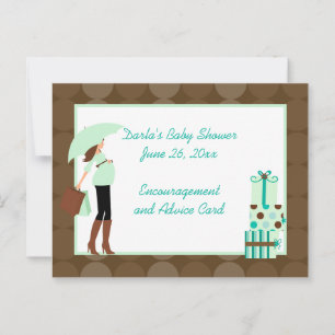 Modern Mum (Green) Baby Shower Advice Cards