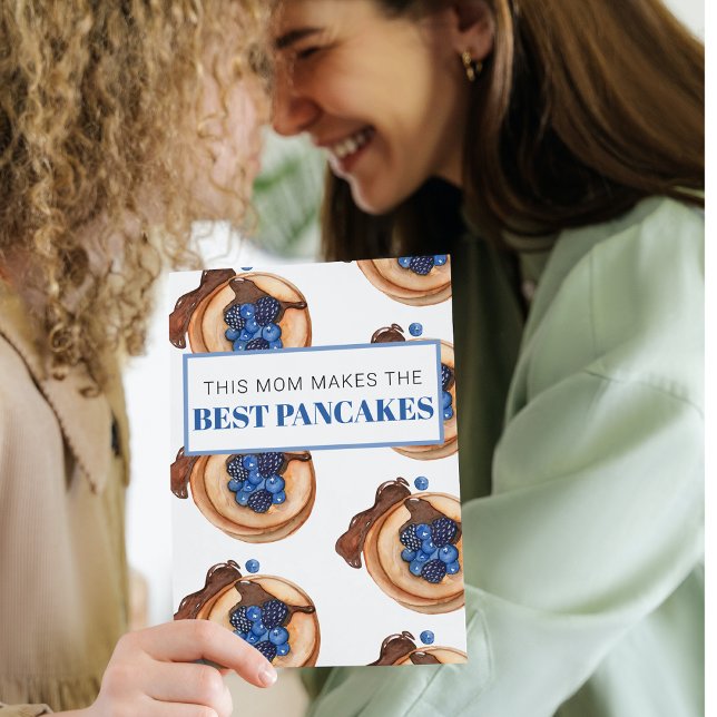 Modern Mum Makes Best Pancakes Gift Holiday Card (Creator Uploaded)