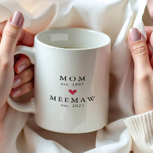 Modern Mum Meemaw Year Est. Coffee Mug
