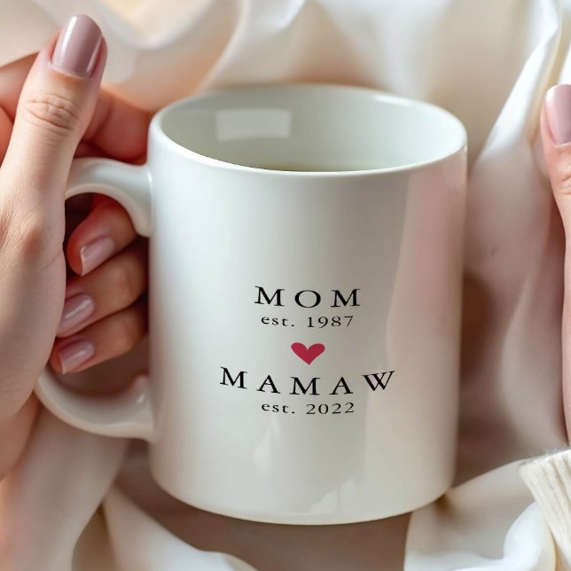 Modern Mum | Memaw Year Est. Coffee Mug (Creator Uploaded)