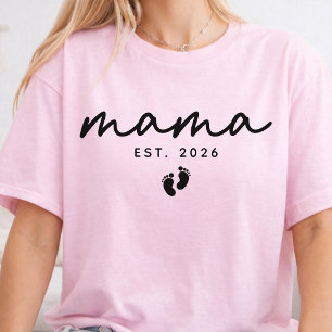 Modern Mum Personalised Script Mama Mum Life Shirt