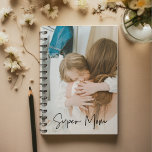 Modern Mum Photo & Super Mum Text | Gift For Mum Notebook<br><div class="desc">This gift is perfect for Mother's Day,  birthdays,  or any occasion when you want to show your appreciation for the amazing mum in your life. It is a unique and heartfelt way to express your love and gratitude and is sure to be treasured for years to come.</div>