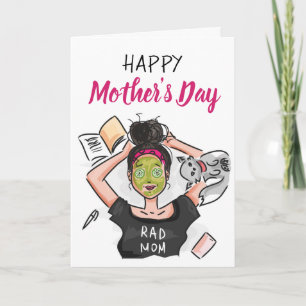 Modern Mum Relaxing on Mother's Day Card