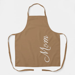 Modern Mum Script Tan Brown White Personalised Apron