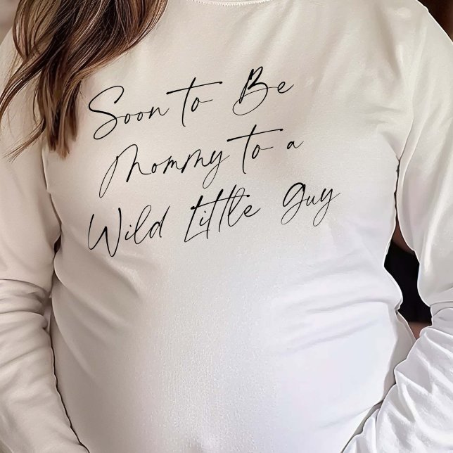 Modern Mum-to-be, Wild One Themed, Baby Boy Shower T-Shirt (Soon to Be Mommy to a Wild Little Guy. Baby Guy Shower T-shirt.)
