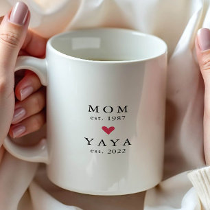 Modern Mum Yaya Year Est. Coffee Mug