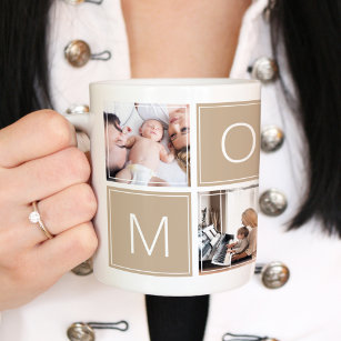 Modern Mummy Photo Collage Custom Giant Coffee Mug