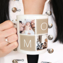 Modern Mummy Photo Collage Custom Giant Coffee Mug