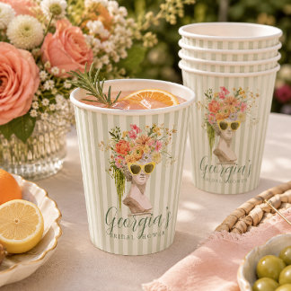 Modern Muse Floral Bridal Shower Paper Cups