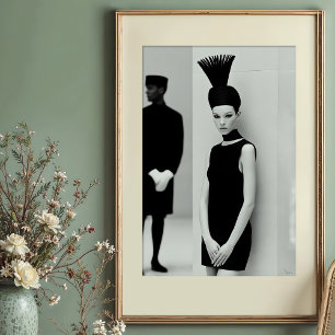 Modern Muse: Striking Monochrome Fashion Art Poster