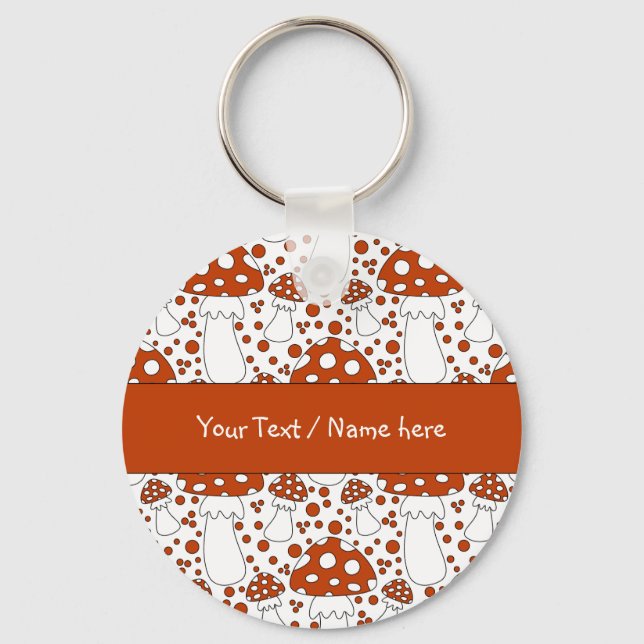 Modern mushroom design key ring (Front)