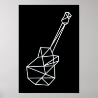 modern music geometric guitar on black