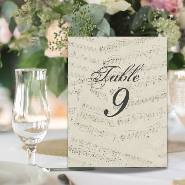 Modern  Music notes Music Wedding table numbers Postcard (Modern Music notes Music Wedding table numbers)