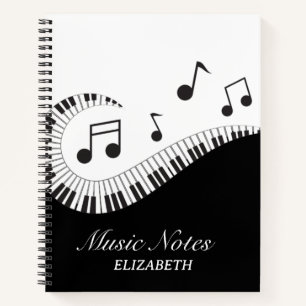 Modern Music Notes Piano Keyboard Teacher Notebook