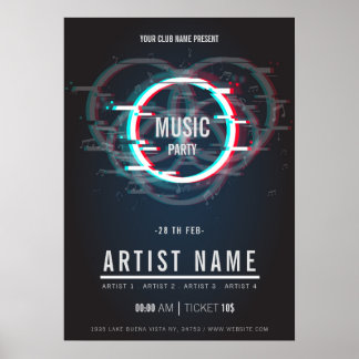 Modern music party flyer Announcement Poster