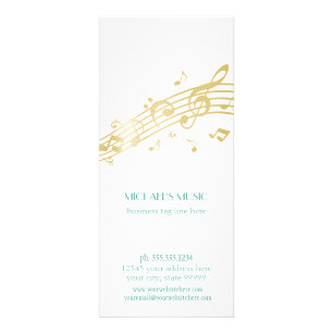 Modern Musical Business Branding Gold Music Notes Rack Card