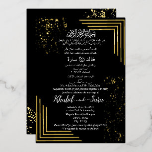 Modern Muslim Islamic Wedding Black And Gold