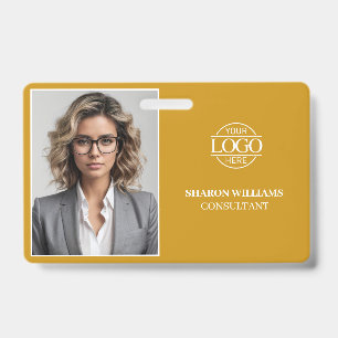 Modern Mustard Minimal Company Employee Photo ID Badge