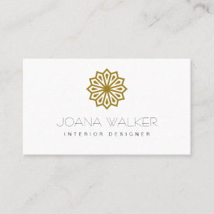 Modern mustard oriental interior designer business card