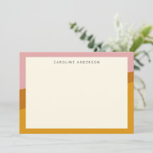 Modern Mustard Pink Border Personalised Name
