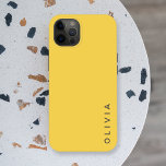 Modern Mustard | Simple Name Yellow Minimalist iPhone 13 Case<br><div class="desc">A simple,  stylish,  minimalist case with a modern solid colour block plain style in a vibrant mustard yellow. Your name,  initials or favourite word in modern block typography in trendy off black which you can easily personalise for yourself or as a special gift for a loved one.</div>
