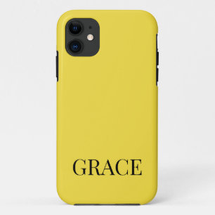 Modern Mustard Yellow Personalised Name Case-Mate iPhone Case