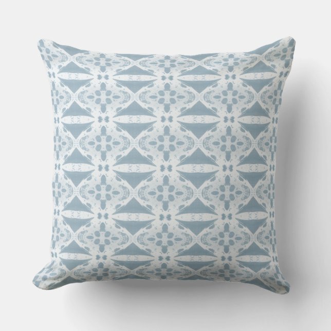 Modern Muted Blue Coastal Throw Pillow (Front)
