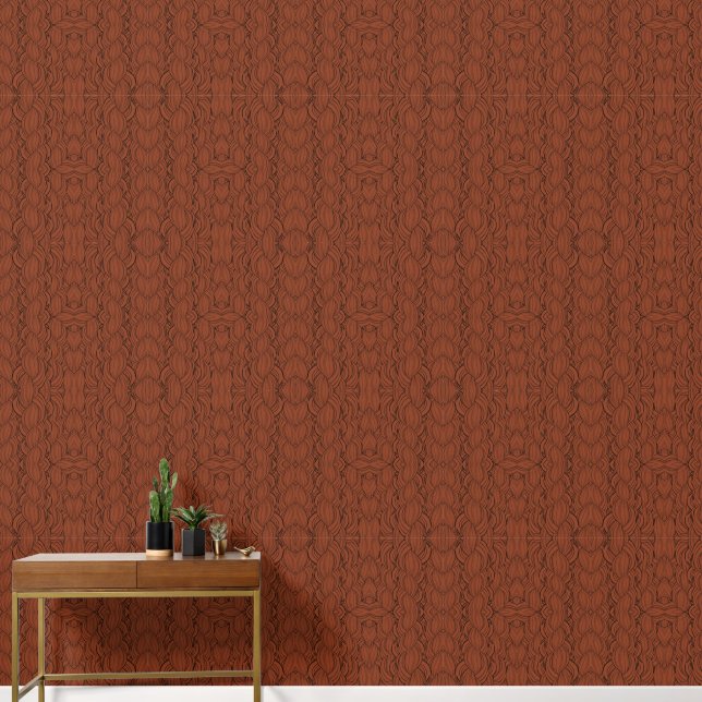 Modern Muted Minimalist Leaves Wallpaper (Hallway)