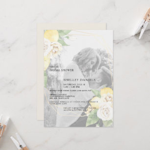 Modern Muted Photo Lemons Virtual Bridal Shower Invitation