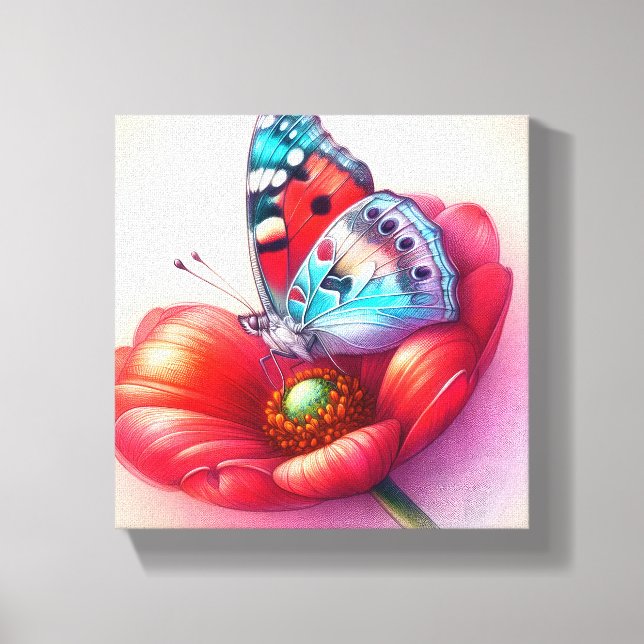 Modern My Butterfly Stretched Canvas Print (Front)