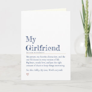 Modern My Girlfriend Definition Encouragement Card