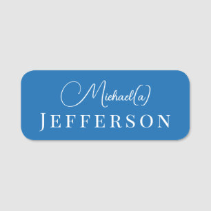 Modern Mykonos Blue Trendy Handwritten Name Tag