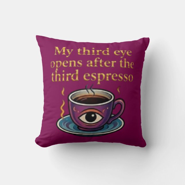 Modern Mystic Coffee Art My third eye collection Cushion (Front)
