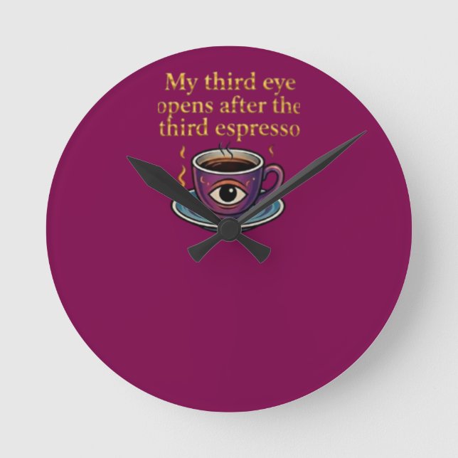 Modern Mystic Coffee Art My third eye collection Round Clock (Front)