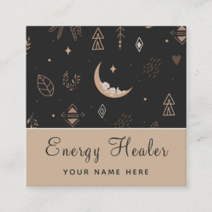Modern Mystic Pattern Energy Healer Psychic Medium Square Business Card