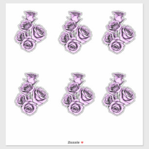 Modern Mystical Rose Custom-Cut Vinyl Stickers